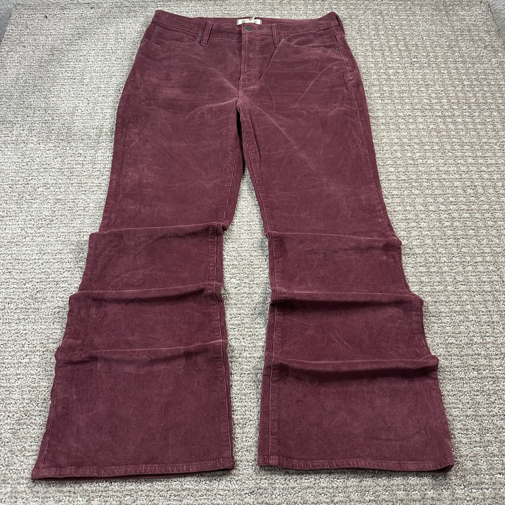 Y2K Madewell The Perfect Vintage Flare Jean Burgundy Corduroy Pants P31